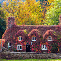 Buy canvas prints of Tu Hwnt i'r Bont Llanrwst Autumn Wales by Pearl Bucknall
