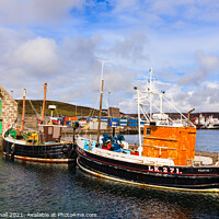 Buy canvas prints of Old Fishing Boats Lerwick Shetland Isles by Pearl Bucknall