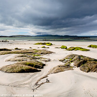 Buy canvas prints of Rocks on Sandy Scottish Beach South Uist by Pearl Bucknall