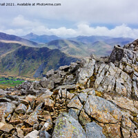 Buy canvas prints of Elidir Fawr Mountain Summit Snowdonia by Pearl Bucknall