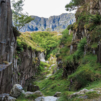 Buy canvas prints of Tin Can Alley to Devils Kitchen in Cwm Idwal by Pearl Bucknall