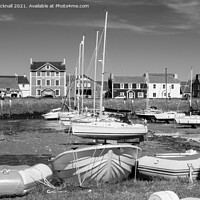 Buy canvas prints of Aberaeron Wales Black and White by Pearl Bucknall