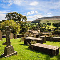 Buy canvas prints of Downham Village and Pendle Hill by Pearl Bucknall