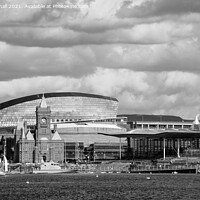 Buy canvas prints of Cardiff Bay Black and White by Pearl Bucknall