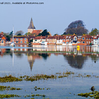 Buy canvas prints of Picturesque Bosham Reflected in Chichester Harbour by Pearl Bucknall