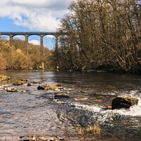 Buy canvas prints of River Dee and Pontcysyllte Aqueduct by Pearl Bucknall