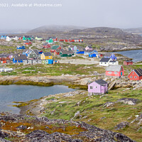 Buy canvas prints of Island Village Greenland by Pearl Bucknall