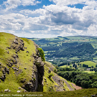Buy canvas prints of Above Dee valley and Llangollen by Pearl Bucknall