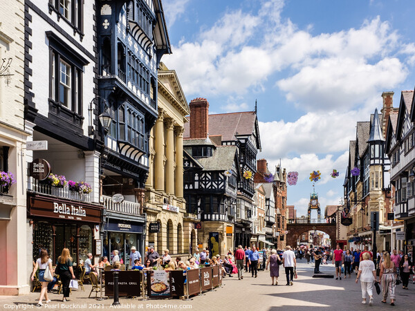 Eastgate Street Scene Chester City Picture Board by Pearl Bucknall