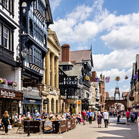 Buy canvas prints of Eastgate Street Scene Chester City by Pearl Bucknall
