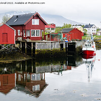 Buy canvas prints of Nes Fishing Village Vega Island Norway by Pearl Bucknall
