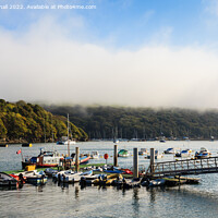 Buy canvas prints of Mist Clearing Over Fowey River Cornwall by Pearl Bucknall