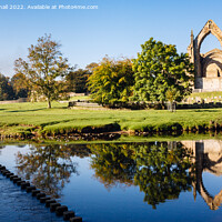 Buy canvas prints of Bolton Abbey Reflected Yorkshire Dales by Pearl Bucknall