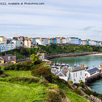 Buy canvas prints of Tenby Seafront from Castle Hill Pembrokeshire by Pearl Bucknall