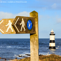 Buy canvas prints of Coastal Path Sign Penmon Anglesey Wales by Pearl Bucknall