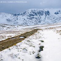 Buy canvas prints of Route to Red Tarn and Helvellyn in Winter by Pearl Bucknall
