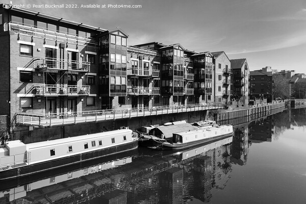River Aire Leeds Yorkshire Black and White Picture Board by Pearl Bucknall