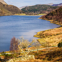 Buy canvas prints of Llyn Dinas Lake Snowdonia Wales by Pearl Bucknall