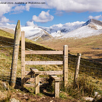 Buy canvas prints of Path to Carneddau Mountains Snowdonia Wales by Pearl Bucknall