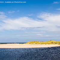 Buy canvas prints of Lossiemouth East Beach Moray Firth Pano by Pearl Bucknall