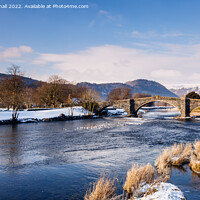 Buy canvas prints of Conwy River and Llanrwst Bridge in Winter by Pearl Bucknall