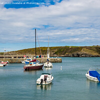 Buy canvas prints of Boats in Cemaes Bay Harbour Anglesey Wales by Pearl Bucknall
