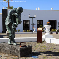 Buy canvas prints of Besapie Sculpture in Teguise Lanzarote by Pearl Bucknall