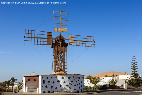 Wooden Windmill in Teguise Lanzarote Picture Board by Pearl Bucknall