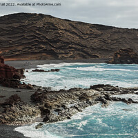 Buy canvas prints of El Golfo Lanzarote Volcanic Coast  by Pearl Bucknall