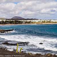 Buy canvas prints of Costa Teguise Beach Lanzarote Coast  by Pearl Bucknall
