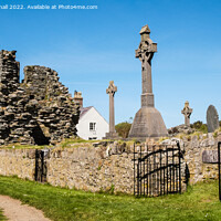 Buy canvas prints of End of Pilgrims Way Bardsey Island Abbey  by Pearl Bucknall