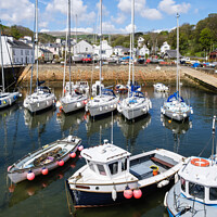 Buy canvas prints of Boats in Laxey Harbour Isle of Man by Pearl Bucknall