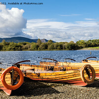 Buy canvas prints of Derwentwater Boats Lake District by Pearl Bucknall