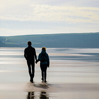 Buy canvas prints of A Romantic Walk on the Beach by Pearl Bucknall