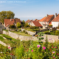 Buy canvas prints of French Village Chateau Chalon France by Pearl Bucknall