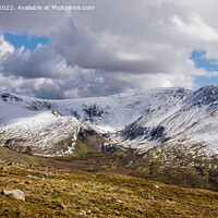 Buy canvas prints of Spring Snow on Carneddau Mountains Snowdonia Wales by Pearl Bucknall