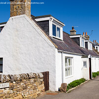 Buy canvas prints of Scottish cottages in Dornoch Scotland by Pearl Bucknall