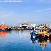 Buy canvas prints of Kirkwall Harbour Reflections Orkney Isles by Pearl Bucknall