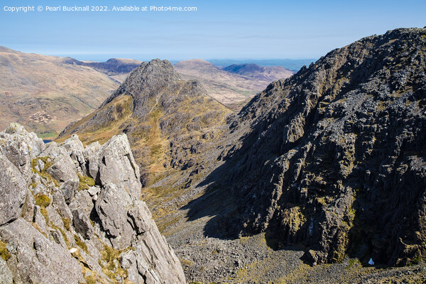 Tryfan and Bristly Ridge Mountains Snowdonia Wales Picture Board by Pearl Bucknall