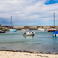 Buy canvas prints of Boats in Cemaes Bay Harbour Anglesey Wales by Pearl Bucknall