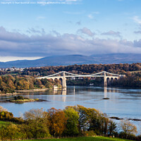 Buy canvas prints of Menai Suspension Bridge Anglesey Coast Wales by Pearl Bucknall