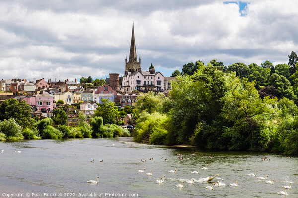 Ross on Wye River Scene Herefordshire Picture Board by Pearl Bucknall