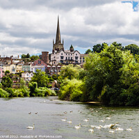 Buy canvas prints of Ross on Wye River Scene Herefordshire by Pearl Bucknall