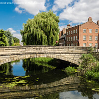Buy canvas prints of Old Bridge River Welland Spalding Lincolnshire by Pearl Bucknall