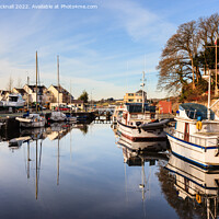 Buy canvas prints of Boat Reflections in Y Felinheli or Port Dinorwic by Pearl Bucknall