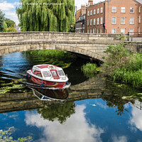 Buy canvas prints of River Welland Water Taxi Spalding Lincolnshire by Pearl Bucknall