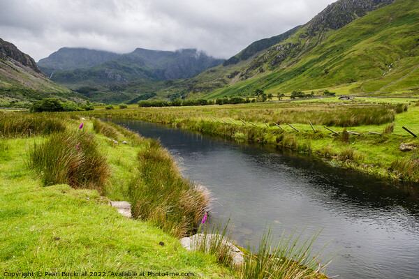 Afon Ogwen in Nant Ffrancon Valley Snowdonia Picture Board by Pearl Bucknall