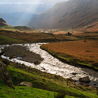 Buy canvas prints of Moody Landscape Langstrath Valley Lake District  by Pearl Bucknall
