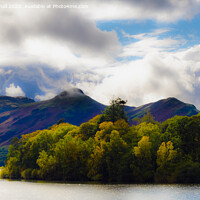 Buy canvas prints of Catbells and Derwent Isle across Derwentwater Lake by Pearl Bucknall
