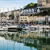 Buy canvas prints of Torquay Marina Reflectons Devon Coast by Pearl Bucknall